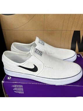NEW Nike SB Zoom Janoski+ Slip 'Summit White Black' FN5893 100 Men Size 10.5